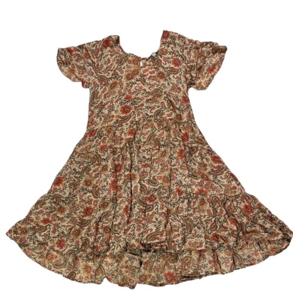 Patrons of Peace Paisley Floral Flutter Sleeves Fit and Flare Mini Dress Size XS